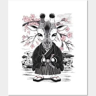 Despondent Giraffe Japanese Art Print Posters and Art